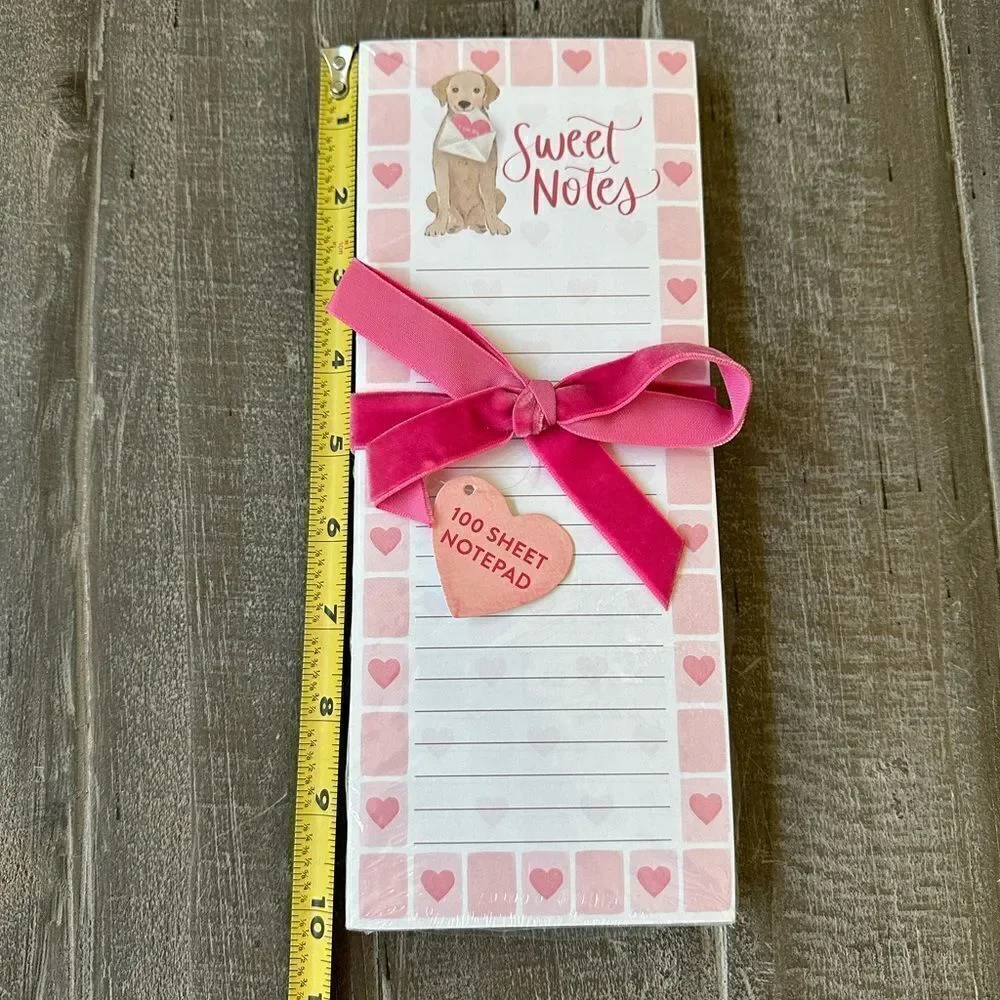 Valentine Yellow Lab Golden Retriever Dog Hearts Notepad